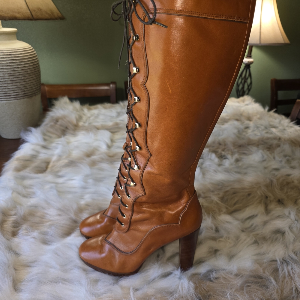 Michael Kors MICHAEL Roslyn 5 Inch Heel Lace Up Boots - Picture 2 of 13